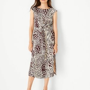 Ann Taylor Tie Wrap Waist Midi Dress